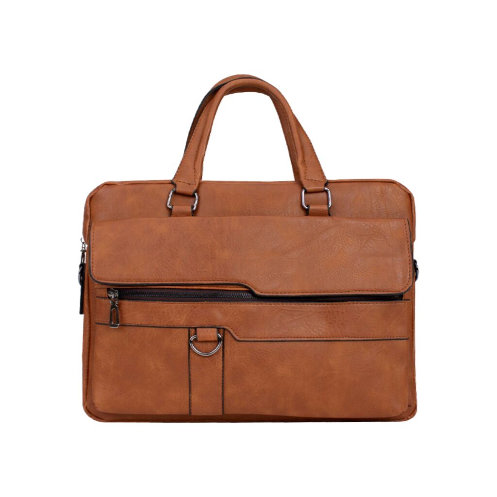 Maletín ejecutivo de eco-cuero café BRONSON con compartimentos organizadores