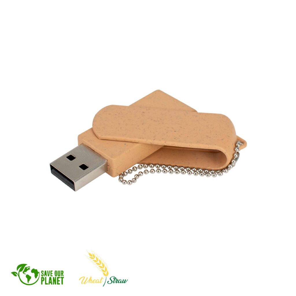 USB Pendrive 16GB sustentable con carcasa giratoria y anillo colgante