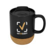 taza personalizada con tapa y base de corcho