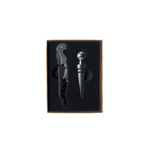 set accesorios vino metálicos