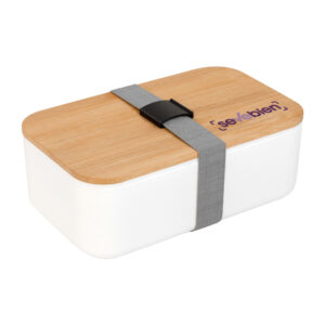 contenedor de alimentos personalizado con tapa de bambú