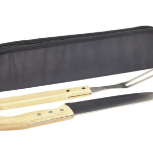 set cuchillo y tenedor estuche madera
