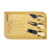 tabla de bambú personalizada con cuchillos para quesos