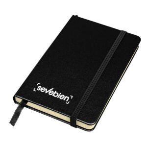 libreta cartón con bolsillo y banda elástica