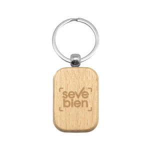 llavero rectangular de madera